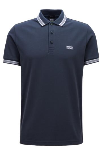 Koszulki Polo BOSS Regular Fit Ciemny Niebieskie Męskie (Pl04603)
